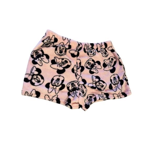 Disney Women's Minnie Mouse‎ Pink Fleece Pajama Shorts NWT  L comfy core fuzzy - Picture 5 of 11